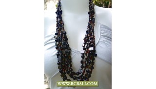 Black Necklaces Beads Layer